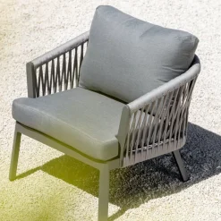 Salotto da giardino in alluminio 4 posti 4 pezzi Amalfi Grigio antracite