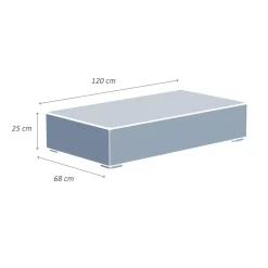 Salotto da giardino in resina intrecciata 4 posti 4 pezzi Palma Bianco e beige