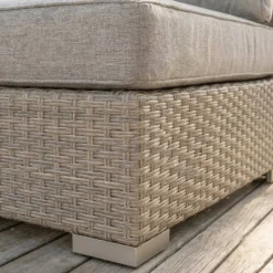 Salotto da giardino in resina intrecciata 5 posti 6 pezzi Palma Grigio e tortora