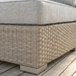 Salotto da giardino in resina intrecciata 4 posti 4 pezzi Palma Grigio