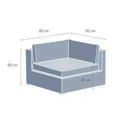 Salotto da giardino in resina intrecciata 4 posti 5 pezzi Palma Bianco e beige