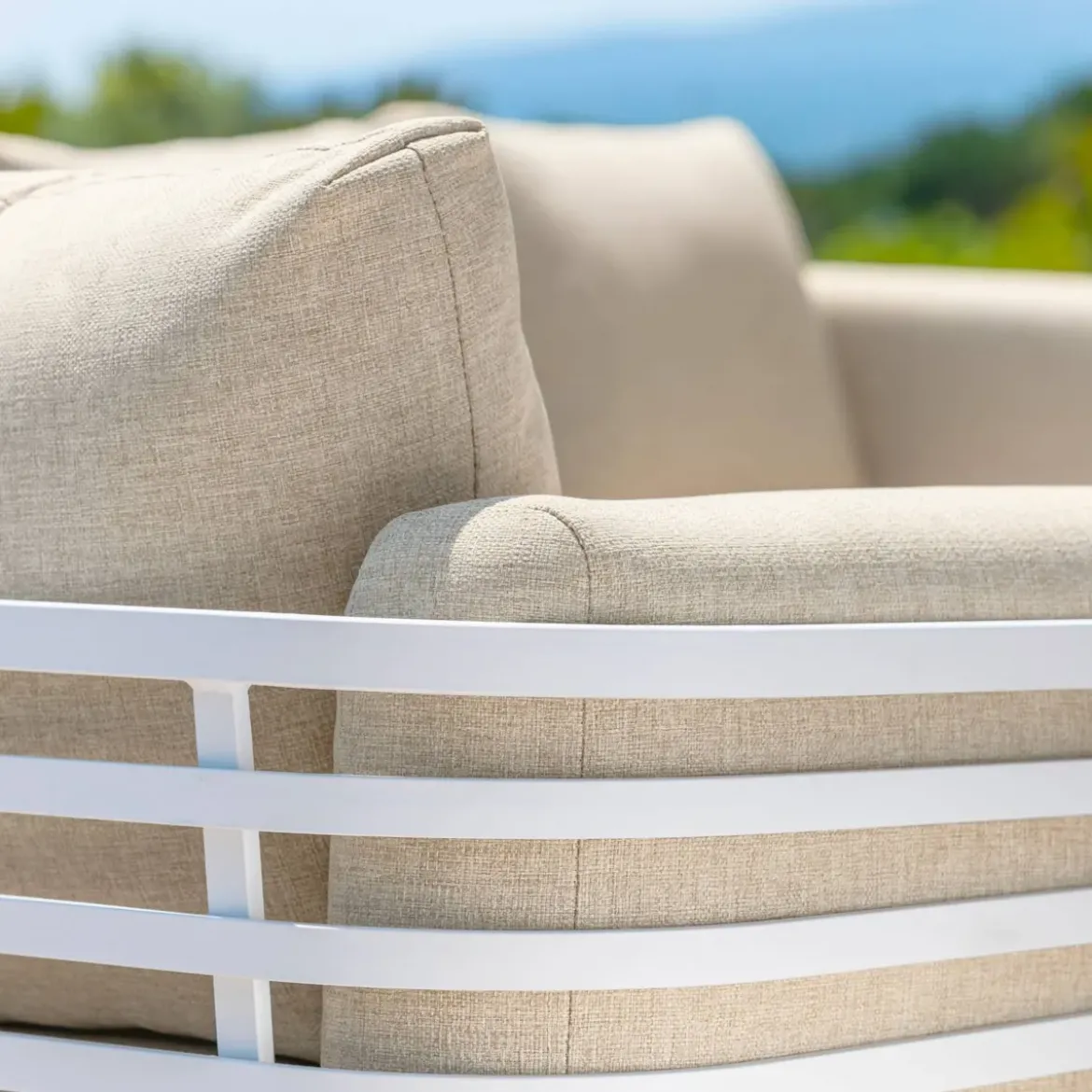 Salotto da giardino alluminio 12 posti 8 pezzi Monte Carlo Bianco e beige