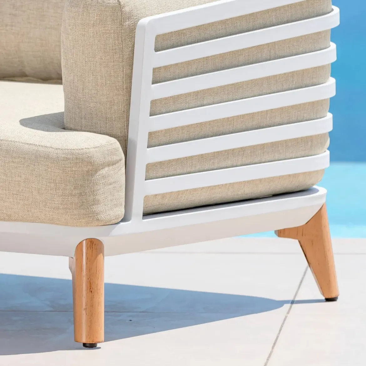 Salotto da giardino alluminio 12 posti 8 pezzi Monte Carlo Bianco e beige