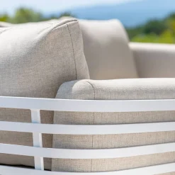 Salotto da giardino alluminio 12 posti 8 pezzi Monte Carlo Bianco e tortora