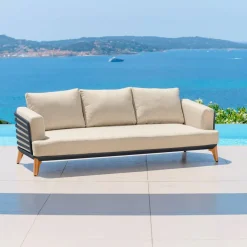 Salotto da giardino alluminio 12 posti 8 pezzi Monte Carlo Grigio chiaro e beige