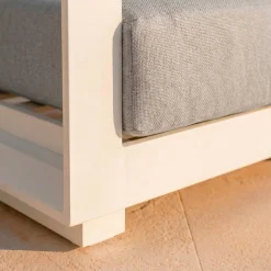 Salotto da giardino alluminio 4 posti 4 pezzi Elba Bianco e grigio chiaro