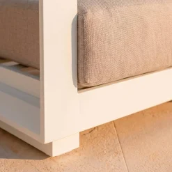 Salotto da giardino alluminio 4 posti 4 pezzi Elba Bianco e tortora