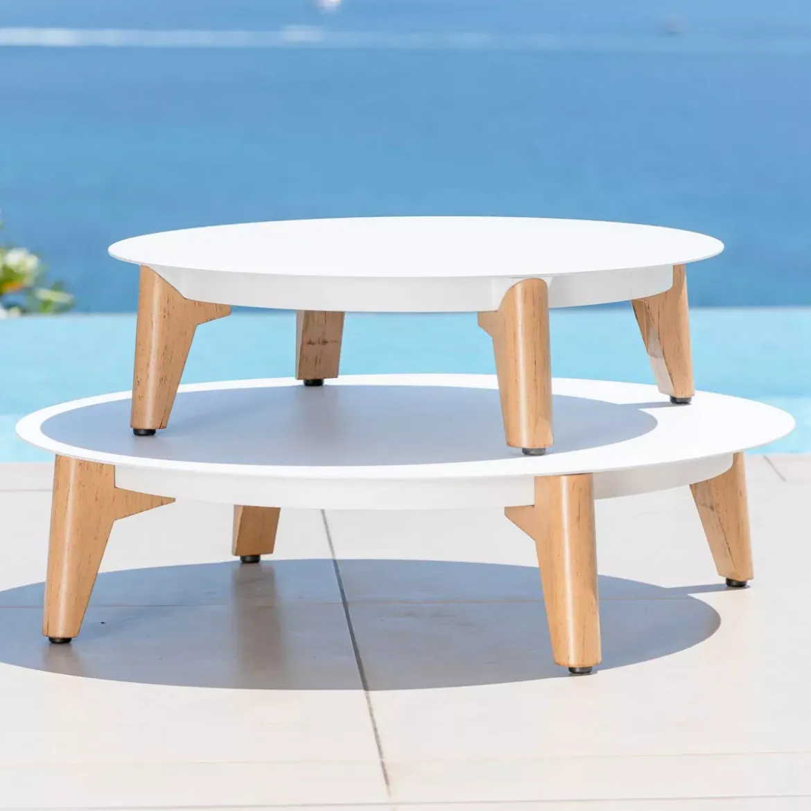 Salotto da giardino alluminio 4 posti 5 pezzi Monte Carlo Bianco e grigio chiaro