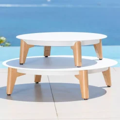 Salotto da giardino alluminio 4 posti 5 pezzi Monte Carlo Bianco e tortora