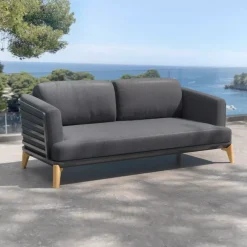 Salotto da giardino alluminio 4 posti 5 pezzi Monte Carlo Grigio antracite