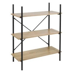 Scaffale a 3 livelli in legno e metallo (H96.5 cm) Lola Nero