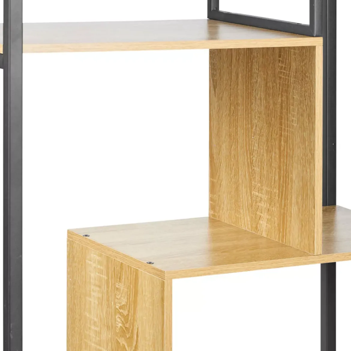 Scaffale a 4 livelli in legno e metallo (H130 cm) Anny Nero