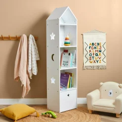 Scaffale bambino legno 4 scomparti (H154 cm) Stars Bianco