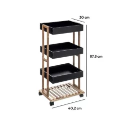 Scaffale cucina 4 livelli x Natureo Nero