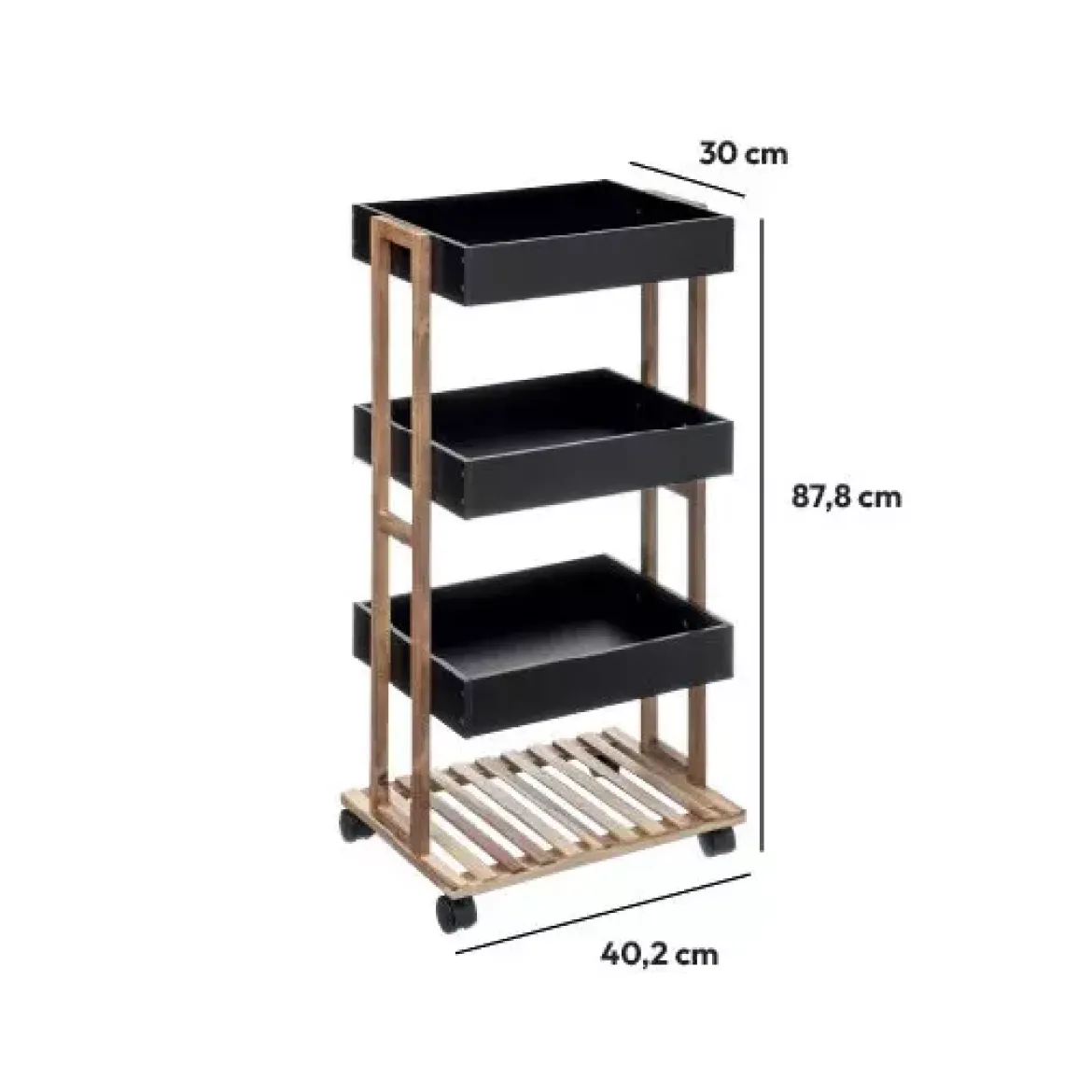 Scaffale cucina 4 livelli x Natureo Nero