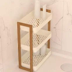 Scaffale da bagno a 3 livelli (H45 cm) Natureo Bianco