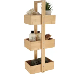 Scaffale da bagno 3 livelli (H66 cm) Bambù Naturale