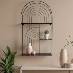 Scaffale da parete metallo 3 ripiani (Alt 70 cm) Tiggy Nero