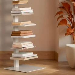 Scaffale di stoccaggio a 10 ripiani (Alt 150 cm) Libreria Book Bianco
