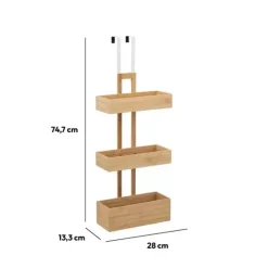 Scaffale per porta 3 ripiani (74 cm) Bambù Naturale