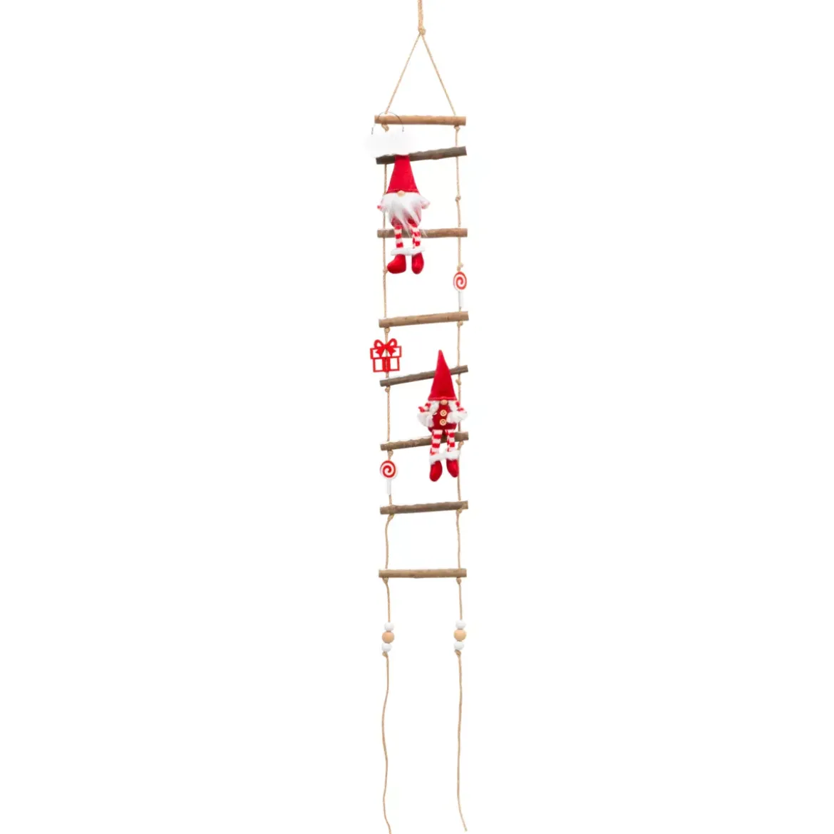 Scala in legno da appendere (H115 cm) I folletti birichini Rosso