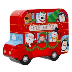 Scatola di metallo per la conservazione Bus di Natale Multicolore
