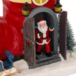 Scena di vita animata e musicale (H22 cm) Stivale di Babbo Natale