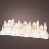 Scena di vita luminosa a pile in legno (45 x H15 cm) Villaggio incantato