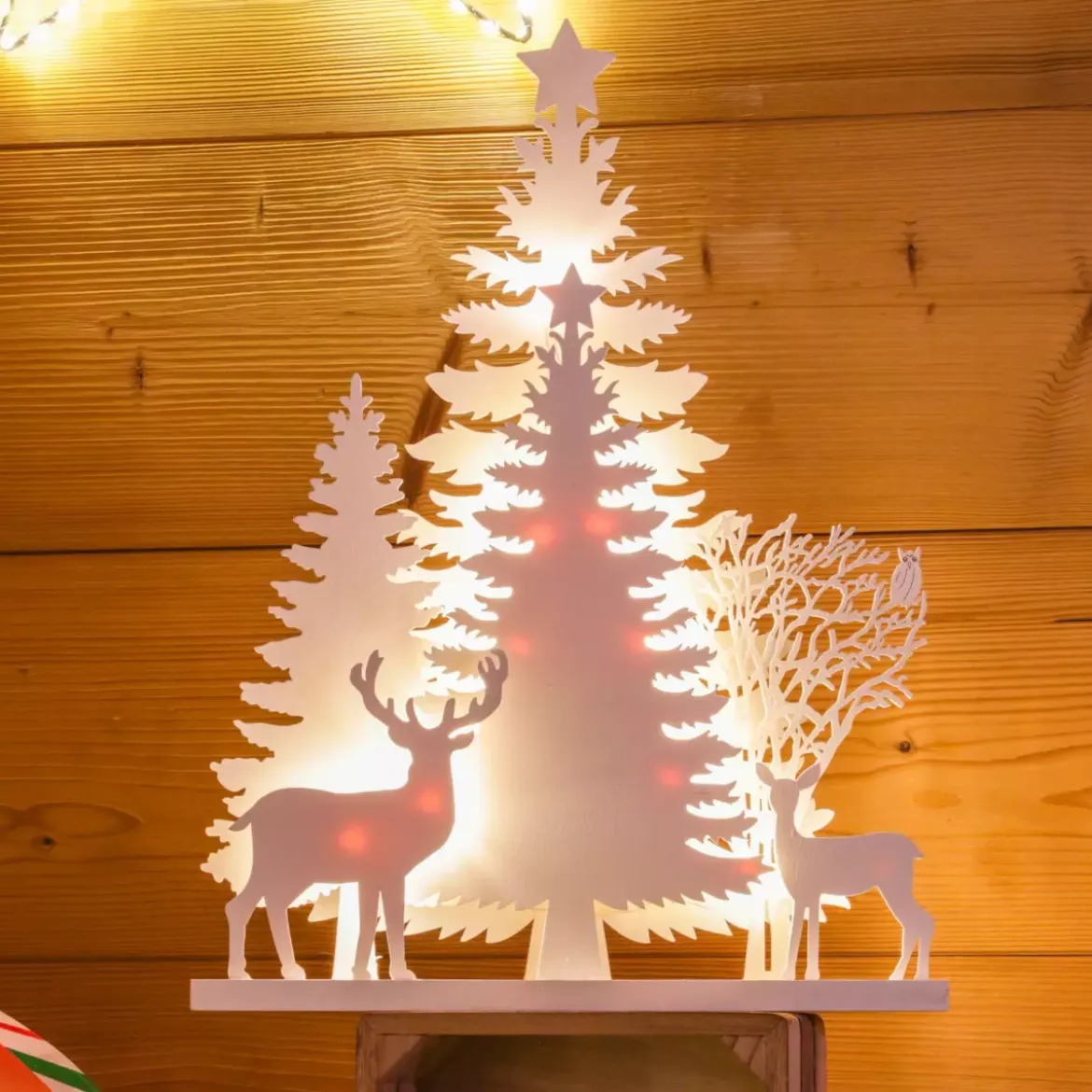 Scena luminosa Foresta a pile Bianco caldo