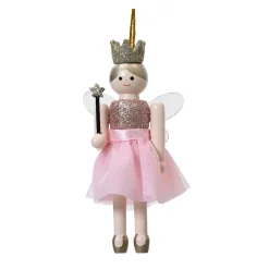Schiaccianoci da appendere (H12 cm) Fata principessa Rosa