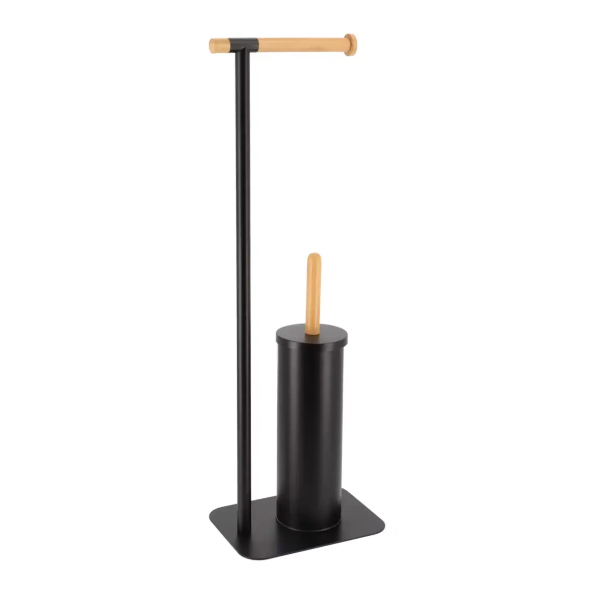 Scopino e portarotolo wc Bambù Nero