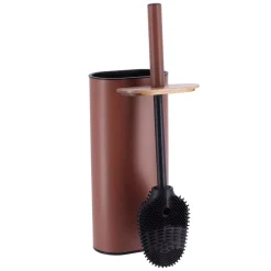 Scopino WC con coperchio in acacia Season Color Ambra