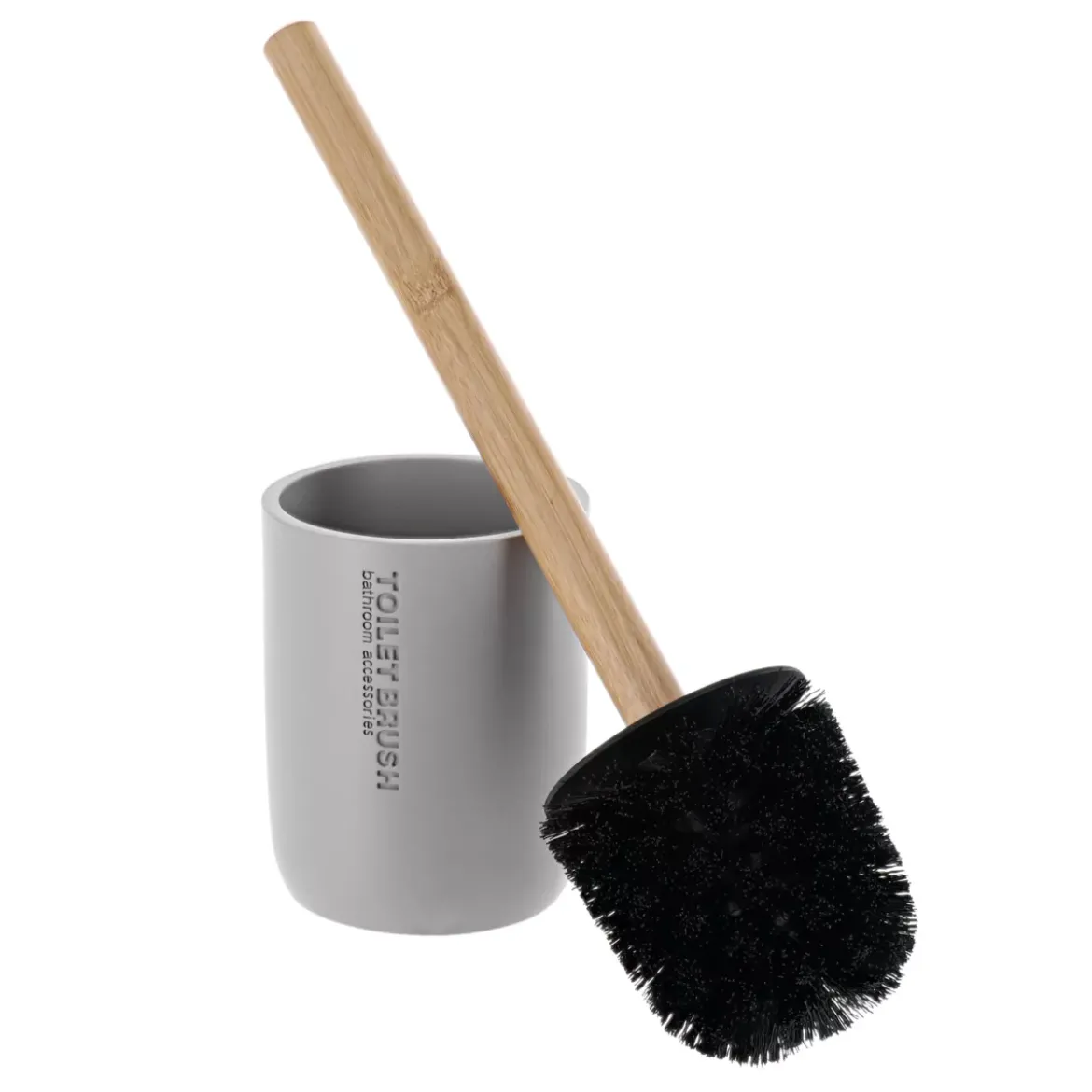 Scopino WC in poliresina Purebamboo Grigio chiaro