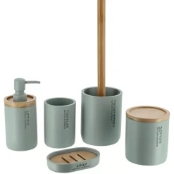 Scopino WC in poliresina Purebamboo Verde eucalipto