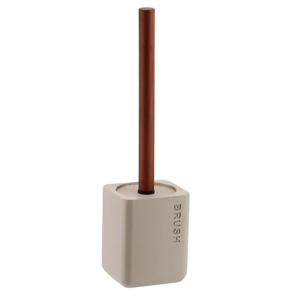 Scopino WC quadrato in poliresina incisa Sia Beige