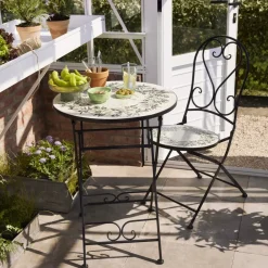 Sedia bistro pieghevole in mosaico Atene Beige
