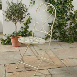 Sedia bistrot pieghevole in mosaico Genève Crema