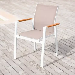 Sedia da giardino alluminio impilabile Bali - Bianco