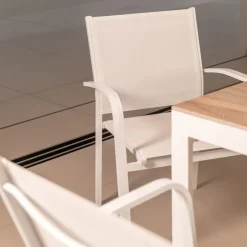 Sedia da giardino alluminio impilabile Murano Bianco