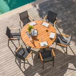Sedia da giardino alluminio impilabile Bali - Grigio antracite