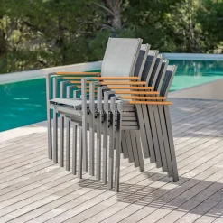 Sedia da giardino alluminio impilabile Bali - Grigio antracite