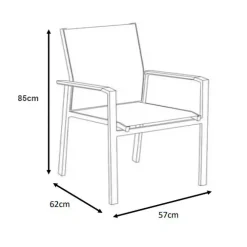 Sedia da giardino alluminio impilabile Bali - Grigio antracite