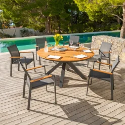 Sedia da giardino alluminio impilabile Bali - Grigio antracite