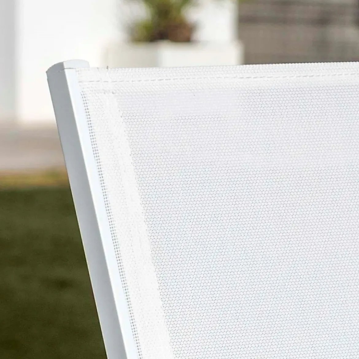 Sedia da giardino con schienale alto in alluminio impilabile Murano Bianco