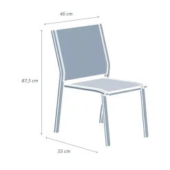 Sedia da giardino impilabile Alluminio Murano Bianco/Tortora