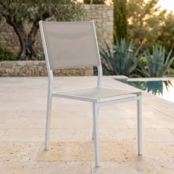 Sedia da giardino impilabile Alluminio Murano Bianco/Tortora