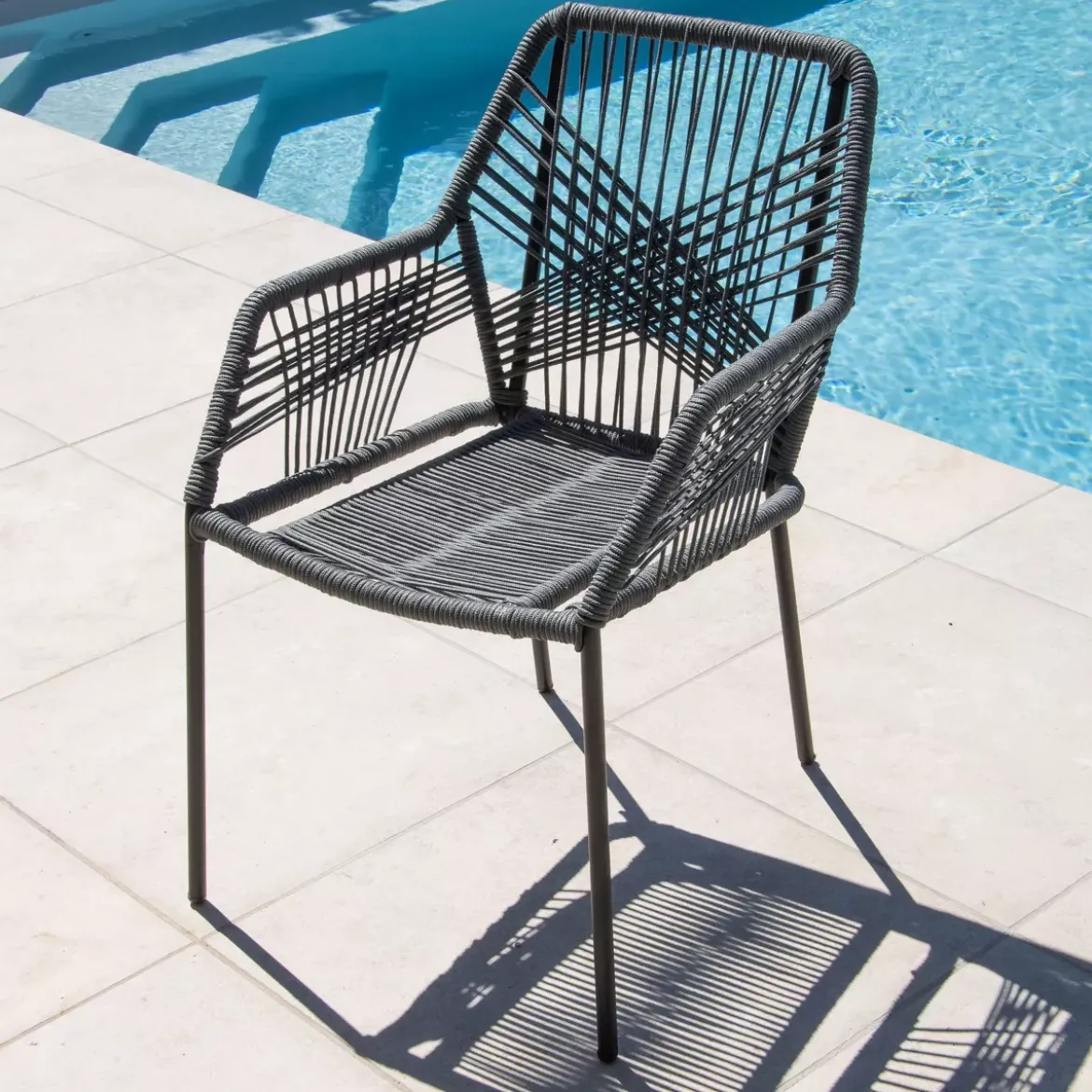 Sedia da giardino impilabile Seville - Grigio