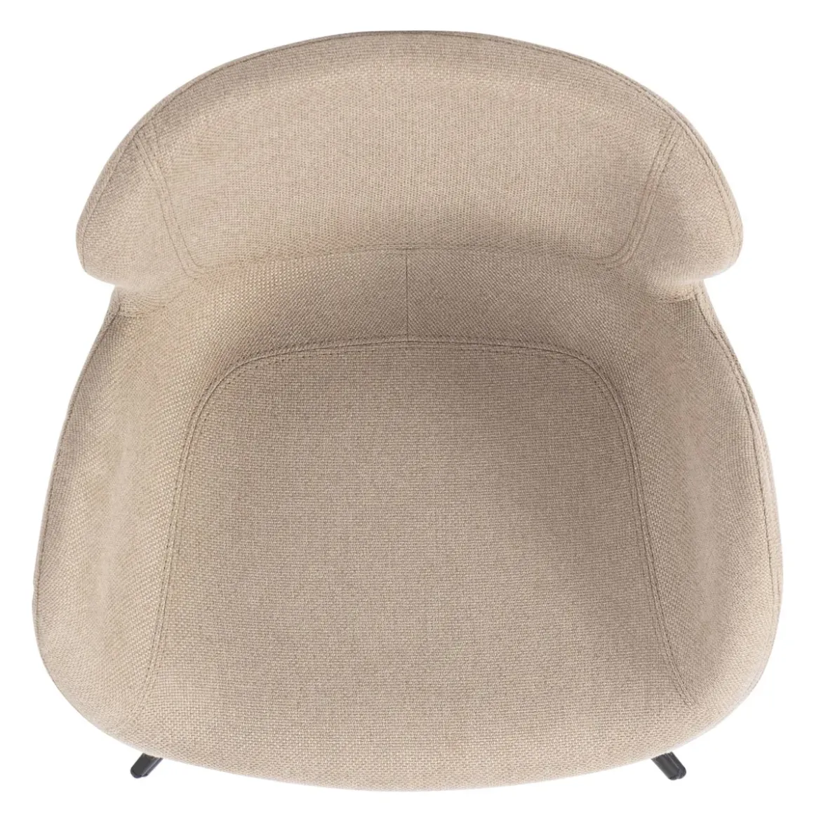 Sedia da pranzo girevole con braccioli in tessuto testurizzato (Altezza seduta 46cm) Pema Grigio chiaro