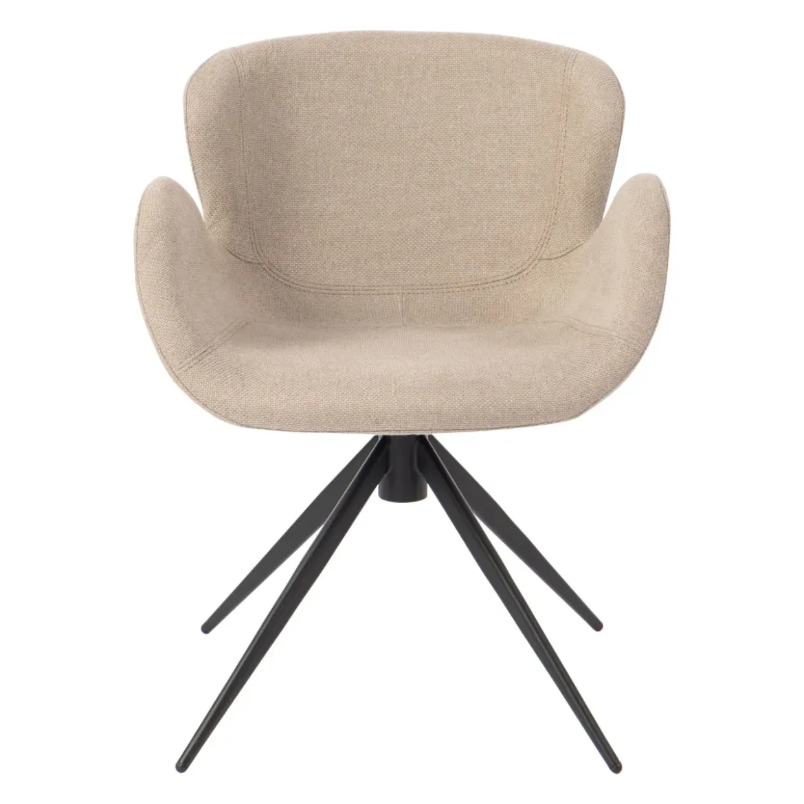 Sedia da pranzo girevole con braccioli in tessuto testurizzato (Altezza seduta 46cm) Pema Grigio chiaro