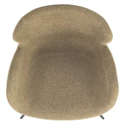 Sedia da pranzo girevole con braccioli in tessuto testurizzato (Altezza seduta 46cm) Pema Verde cachi